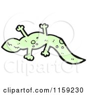 Cartoon Of A Green Gecko Royalty Free Vector Illustration by lineartestpilot