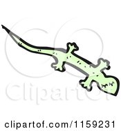 Cartoon Of A Green Lizard Royalty Free Vector Illustration by lineartestpilot
