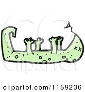 Cartoon Of A Dead Green Lizard Royalty Free Vector Illustration by lineartestpilot