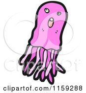 Cartoon Of A Pink Jellyfish Royalty Free Vector Illustration