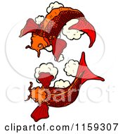Cartoon Of Red Koi Fish Royalty Free Vector Illustration