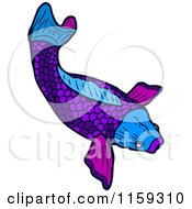 Poster, Art Print Of Purple Koi Fish