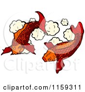 Cartoon Of Red Koi Fish Royalty Free Vector Illustration