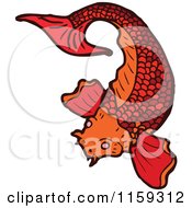 Cartoon Of A Red Koi Fish Royalty Free Vector Illustration by lineartestpilot
