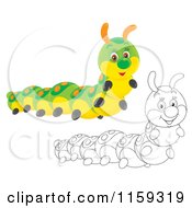 Poster, Art Print Of Cute Colored And Outlined Caterpillar