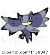 Cartoon Of A Flying Bat Royalty Free Vector Illustration by lineartestpilot