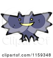 Cartoon Of A Flying Bat Royalty Free Vector Illustration by lineartestpilot