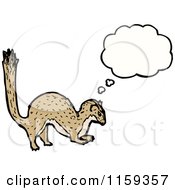 Cartoon Of A Thinking Weasel Royalty Free Vector Illustration