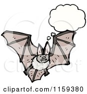 Cartoon Of A Thinking Vampire Bat Royalty Free Vector Illustration