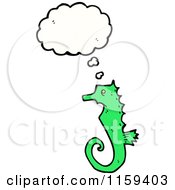 Poster, Art Print Of Thinking Green Seahorse