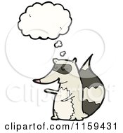 Cartoon Of A Thinking Raccoon Royalty Free Vector Illustration