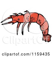 Cartoon Of A Prawn Royalty Free Vector Illustration by lineartestpilot
