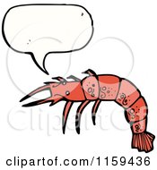 Cartoon Of A Talking Prawn Royalty Free Vector Illustration by lineartestpilot
