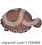 Cartoon Of A Flounder Fish Royalty Free Vector Illustration by lineartestpilot