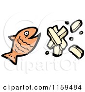 Cartoon Of A Fish And Chips Royalty Free Vector Illustration