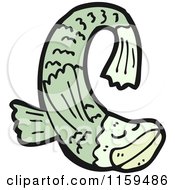 Cartoon Of A Green Fish Royalty Free Vector Illustration