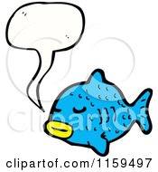 Cartoon Of A Talking Fish Royalty Free Vector Illustration