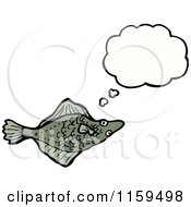 Cartoon Of A Thinking Fish Royalty Free Vector Illustration