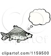 Cartoon Of A Thinking Fish Royalty Free Vector Illustration