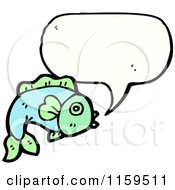 Cartoon Of A Talking Fish Royalty Free Vector Illustration