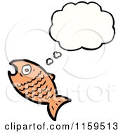 Cartoon Of A Thinking Goldfish Royalty Free Vector Illustration