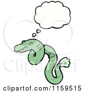 Cartoon Of A Thinking Eel Royalty Free Vector Illustration