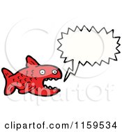Cartoon Of A Talking Red Fish Royalty Free Vector Illustration