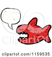 Cartoon Of A Talking Red Fish Royalty Free Vector Illustration
