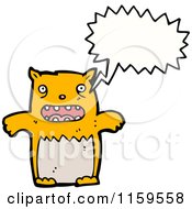 Cartoon Of A Talking Monster Animal Royalty Free Vector Illustration