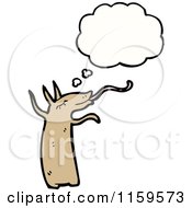 Cartoon Of A Thinking Anteater Royalty Free Vector Illustration