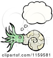 Cartoon Of A Thinking Nautilus Royalty Free Vector Illustration by lineartestpilot