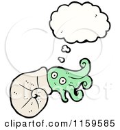 Cartoon Of A Thinking Nautilus Royalty Free Vector Illustration by lineartestpilot