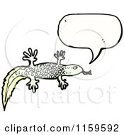 Cartoon Of A Talking Salamander Royalty Free Vector Illustration by lineartestpilot