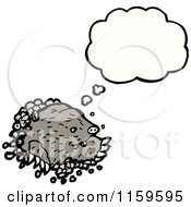 Cartoon Of A Thinking Mole Royalty Free Vector Illustration by lineartestpilot