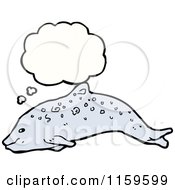 Cartoon Of A Thinking Dolphin Royalty Free Vector Illustration