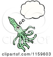 Poster, Art Print Of Thinking Green Squid