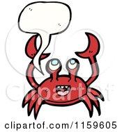 Cartoon Of A Talking Red Crab Royalty Free Vector Illustration by lineartestpilot