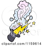 Cartoon Of A Magic Hat With A Lightning Bolt Royalty Free Vector Illustration by lineartestpilot