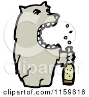 Cartoon Of A Drunk Wolf Royalty Free Vector Illustration