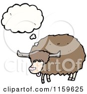 Cartoon Of A Thinking Ox Royalty Free Vector Illustration by lineartestpilot
