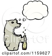 Cartoon Of A Thinking Drunk Wolf Royalty Free Vector Illustration