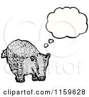 Cartoon Of A Thinking Badger Royalty Free Vector Illustration