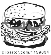 Poster, Art Print Of Black And White Cheeseburger