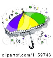 Poster, Art Print Of Mardi Gras Umbrella With Confetti