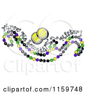 Poster, Art Print Of Mardi Gras Beads With Throw Me Somethin Mister Text