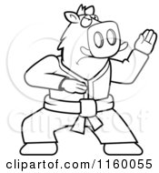 Poster, Art Print Of Black And White Karate Boar