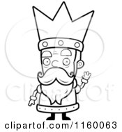 Poster, Art Print Of Black And White Old King Waving