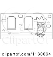 Poster, Art Print Of Black And White Old King Waving In A Hallway