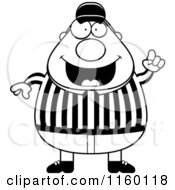 Poster, Art Print Of Black And White Plump Referee With An Idea