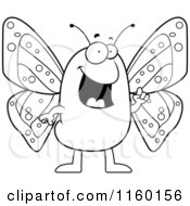 Poster, Art Print Of Black And White Happy Butterfly